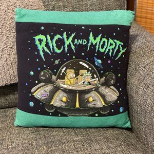 Handmade Rick and Morty T-Shirt Pillow